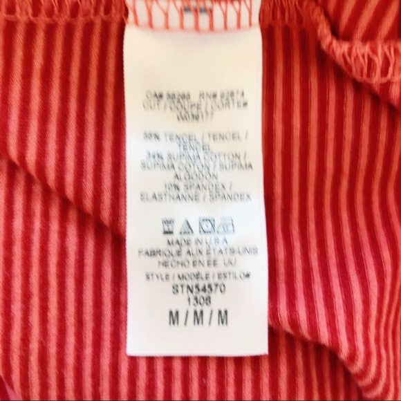 Splendid Red Striped Bodycon Long Sleeve Tee Dress - Picture 7 of 8